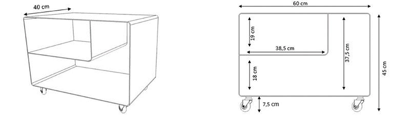 meuble hifi R106N - dimensions