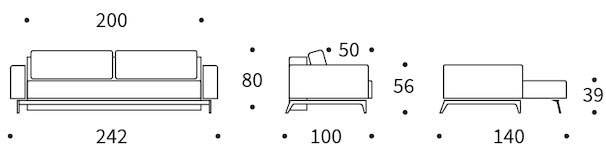 canapé-lit IDUN - dimensions